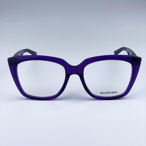 SALE! NEW Balenciaga BB0062O 003 Violet Logo Square Women Eyeglasses - Picture 4 of 11